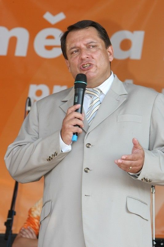 Jiří Paroubek na mítinku v Ostravě
