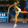 Maria Sharapova of Russia serves to Bethanie Mattek-Sands of the United States during their women's singles match at the Australian Open 2014 tennis tournament in Melbourne