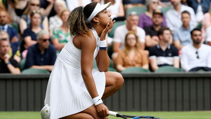 Naomi Ósakaová v prvním kole Wimbledonu.