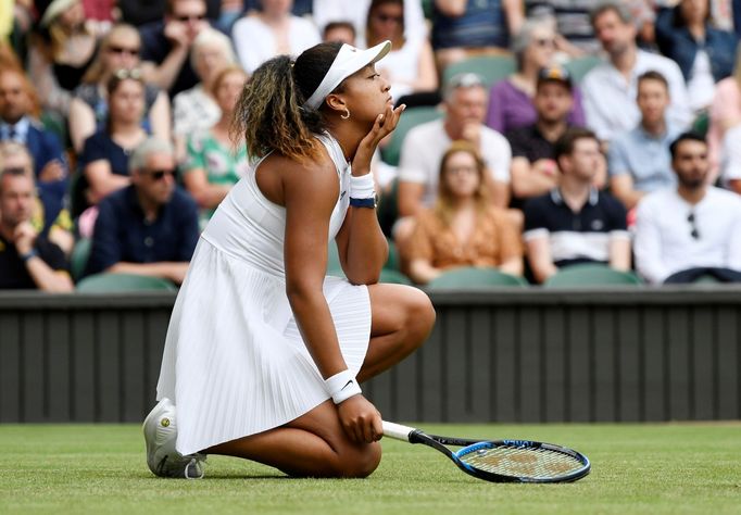 Naomi Ósakaová v prvním kole Wimbledonu.