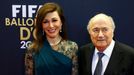 FIFA President Joseph Blatter (R) and Linda Barras arrive for the FIFA Ballon d'Or 2014 soccer awards ceremony at the Kongresshaus in Zurich January 12, 2015. REUTERS/Arn