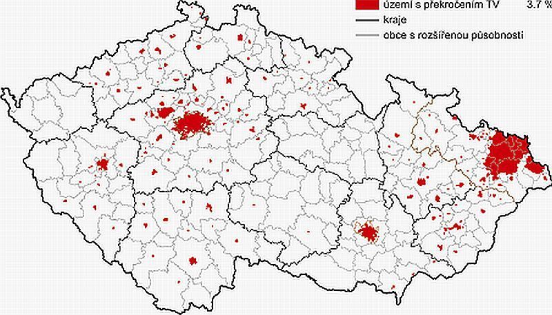 Mapa znečištěného ovzduší