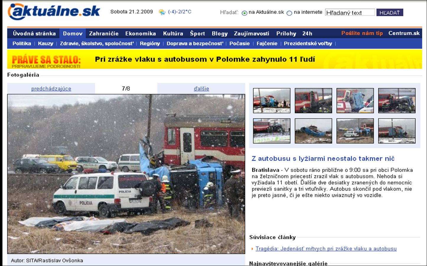 Tragická nehoda na Slovensku