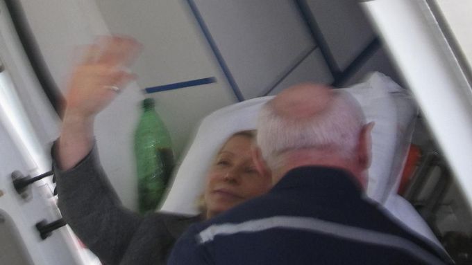 Nemocná Julija Tymošenková na snímku z 22. dubna.