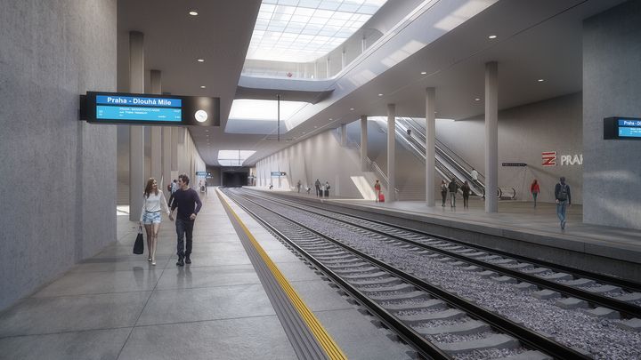 Jak bude vypadat nová železniční trať na pražské letiště? Povede i podzemím; Zdroj foto: zeleznicenaletiste.cz, Správa železnic
