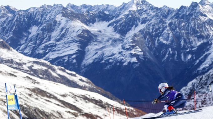 Italka Frederica Brignoneová během obřího slalomu v Söldenu