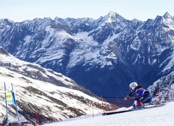 Italka Frederica Brignoneová během obřího slalomu v Söldenu