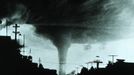 Tornado approaching Canadian city. Vulcan, Alberta, Canada. July 8, 1927.