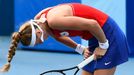 Smutná Petra Kvitová po vyřazení z olympijského turnaje v Tokiu