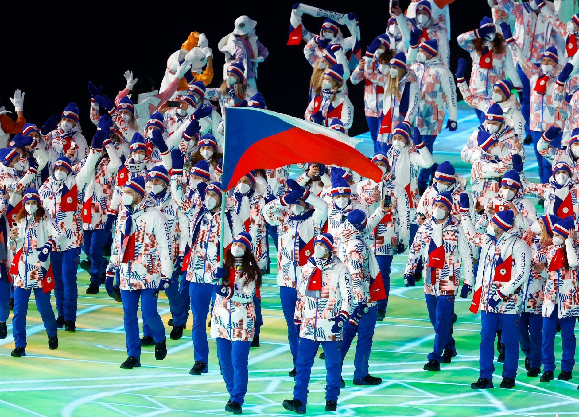 Slavnostní zahájení ZOH 2022 v Pekingu - slavnostní nástup: Česko