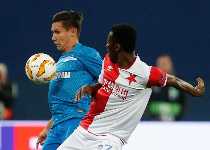 Základní skupina Evropské ligy: Zenit Petrohrad - Slavia Praha, Elmir Nabiullin a Ibrahim-Benjamin Traore