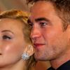 Cast members Robert Pattinson and Sarah Gadon pose on the red carpet as they arrive for the screening of the film &quot;Maps to the Stars&quot; in competition at the 67th Cannes Film Festival in Canne