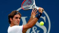 Roger Federer předvedl v prvním setu finálového boje turnaje Masters v Cincinnati soustředěný výkon...