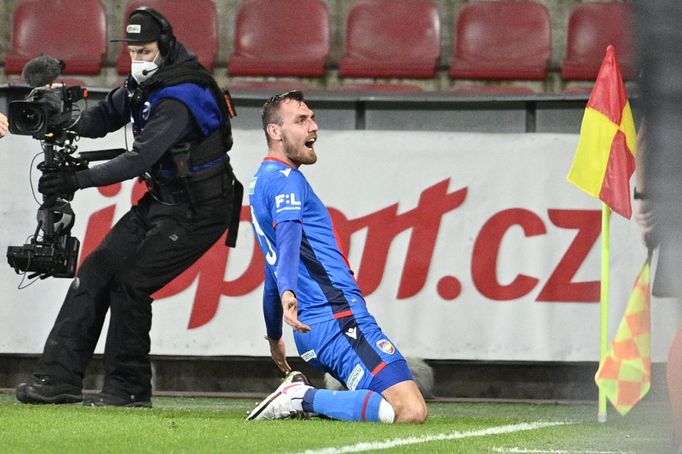 Tomáš Chorý slaví gól v zápase 21. kolo první ligy Sparta - Plzeň.