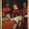 Raffael Santi: Papež Lev X. s kardinály Giuliem de Medici a Luigim de Rossi