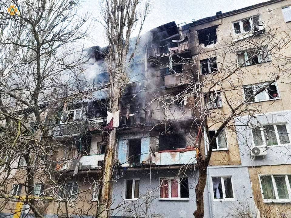 Mykolajiv / 7. 3. 2022 / Ukrajina / Bombardování / Trosky / Boje na Ukrajině 2022 / Mykolaiv