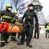 Hasičské cvičení Staroměstská radnice, orloj, Petřín, hasiči, požární cvičení, hasičský záchranný sbor, požár, evakuace