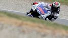 Španělský motocyklista MotoGP Jorge Lorenzo během tréninku Velké ceny České republiky 2012 v Brně.