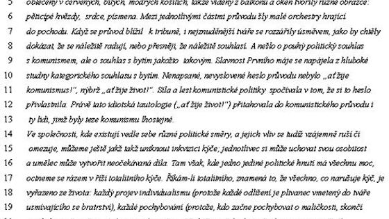 Humanitní část přijímacího testu na GJK II.