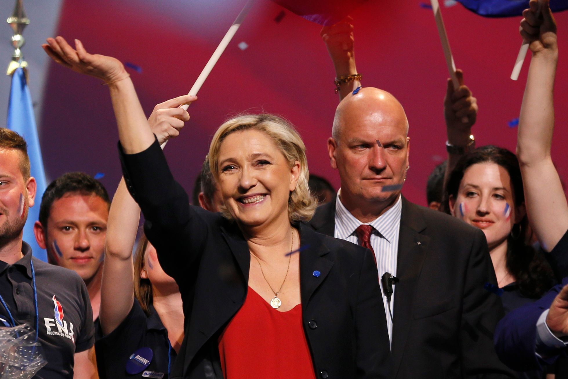 Marine Le Penová jásá