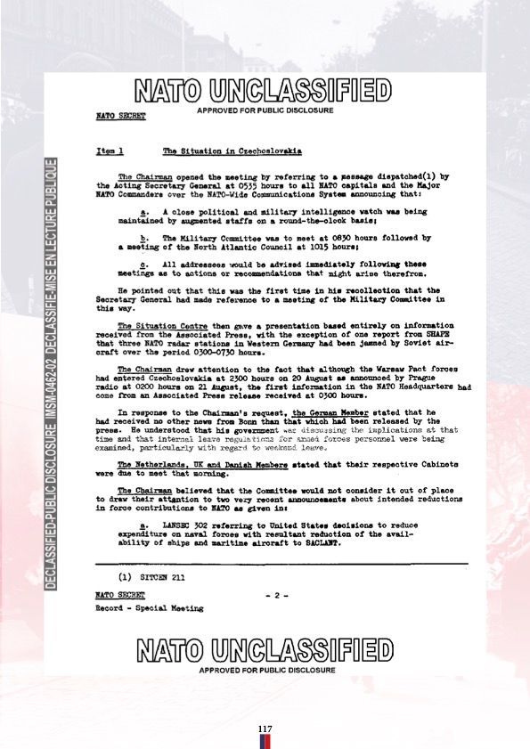 Archivní dokumenty NATO k invazi v roce 1968
