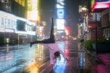 ... akrobatická skotačení. Times Square, New York.