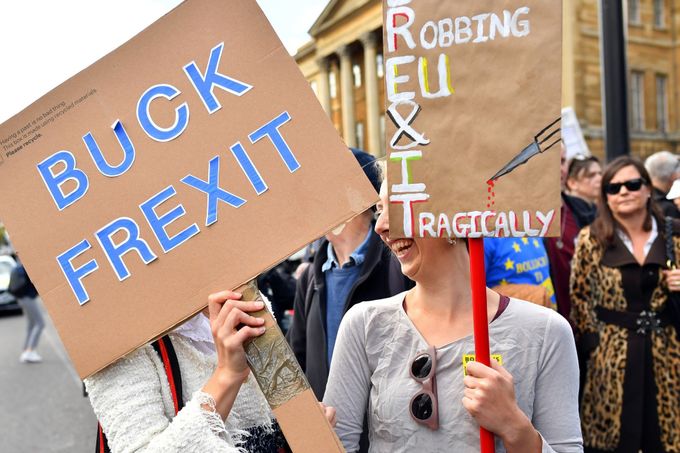 Protesty proti brexitu v Londýně.