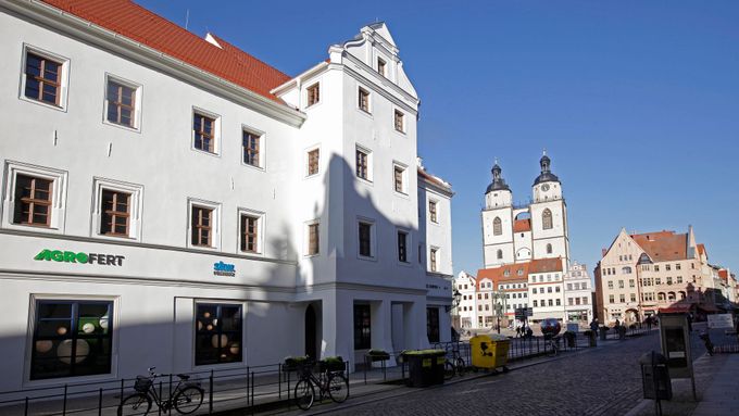 Babiš opravil historické domy v centru Wittenberg, otevřel v nich například "vzdělávací centrum".