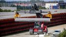 Pipes for the Nord Stream 2 Baltic Sea pipeline are stored on a site at the port of Mukran in Sassnitz, Germany, September 10, 2020. REUTERS/Hannibal Hanschke