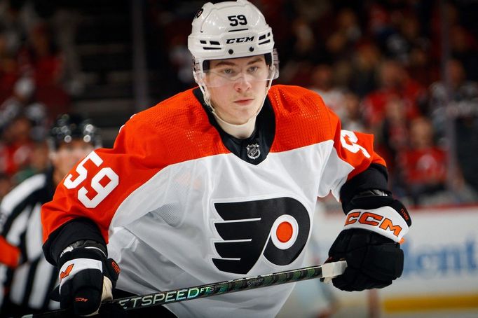 Oliver Bonk v přípravném zápase za Philadelphii