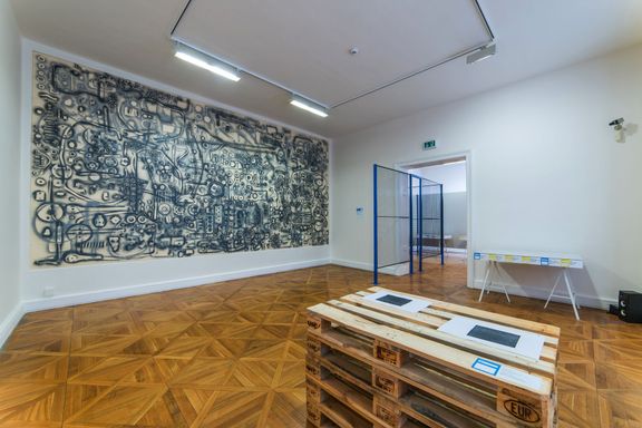 Pohled do výstavy děl Vladimíra Boudníka.
