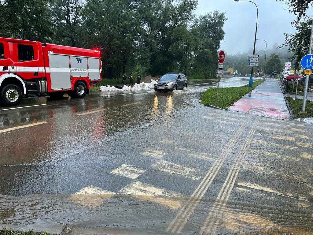 záplavy, blesková povodeň, Polečnice, Český Krumlov