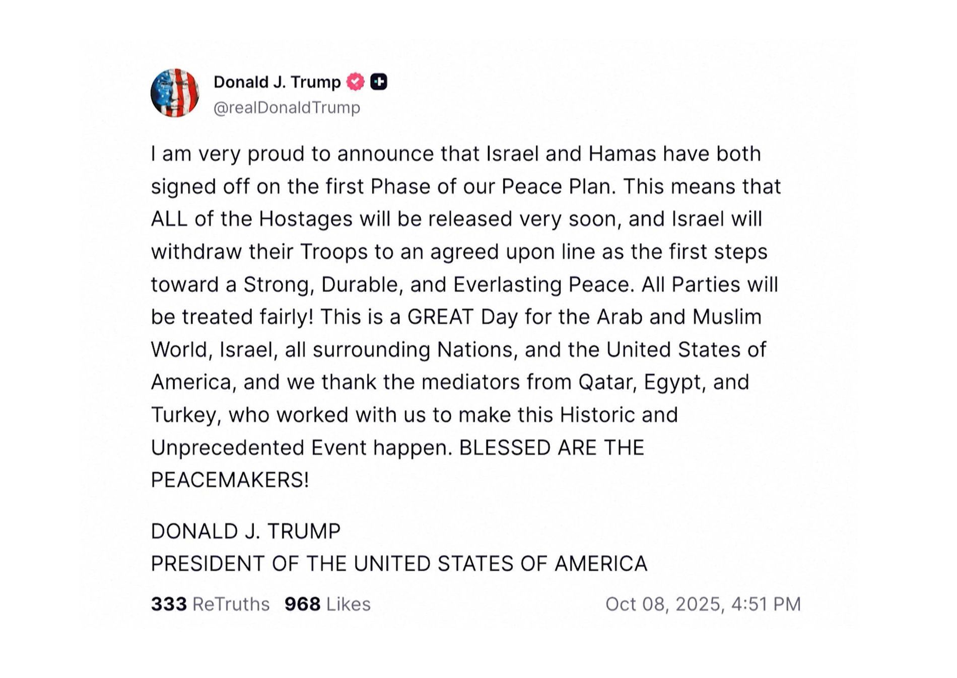 Izrael, Palestina, Gaza, Trump, Hamás, přiměří, rukojmí, dohoda, oslavy
