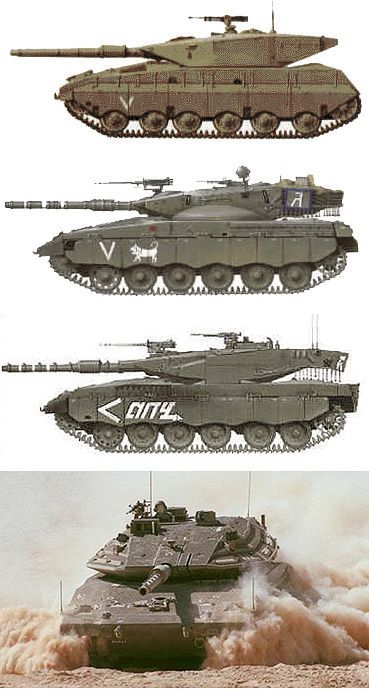 Izraelský tank Merkava - čtyři verze