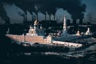 Sergej Poletajev (Rusko): Pět set let starý klášter v Moskevské oblasti v Rusku s velkou elektrárnou v pozadí. Vítězný snímek v kategorii Města.