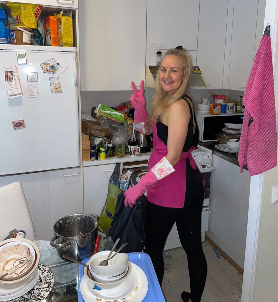 “Brothel like in a tank.”  The influencer cleans dirty flats for free, millions follow her