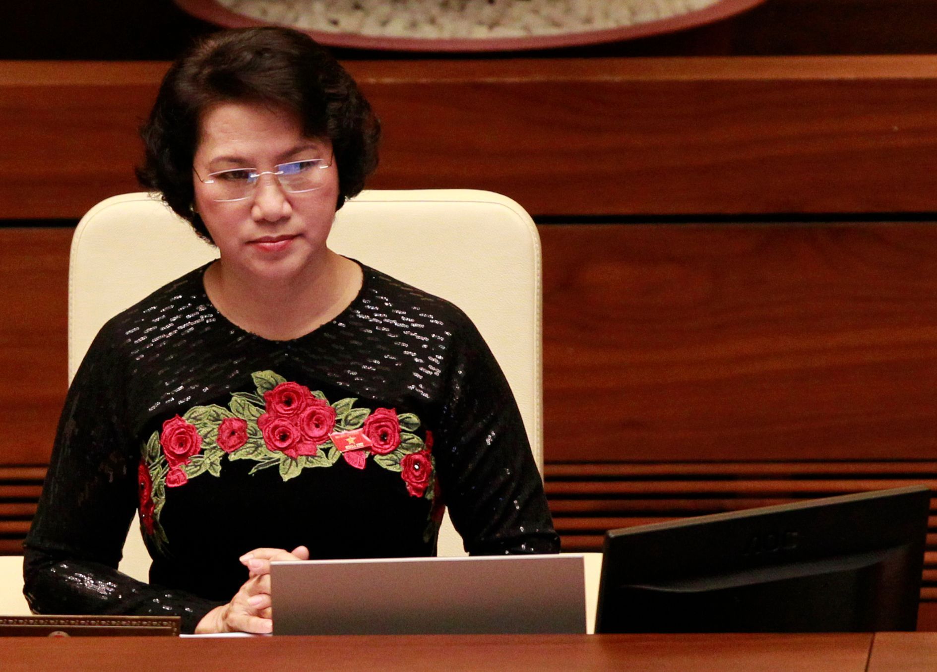 Vietnam's National Assembly's Vice Chairwoman Nguyen Thi Kim Ngan attends the opening ceremony of the Spring Session of the National Assembly of Vietnam in Hanoi