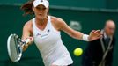 Polská tenistka Agnieszka Radwaňská ve finále Wimbledonu 2012 v utkání s Američankou Serenou Williamsovou.