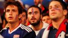 Fanoušci Olympique sledují v Lyonu semifinále LM Bayern - Lyon