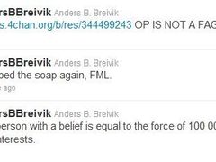 Breivikův twitterový účet.