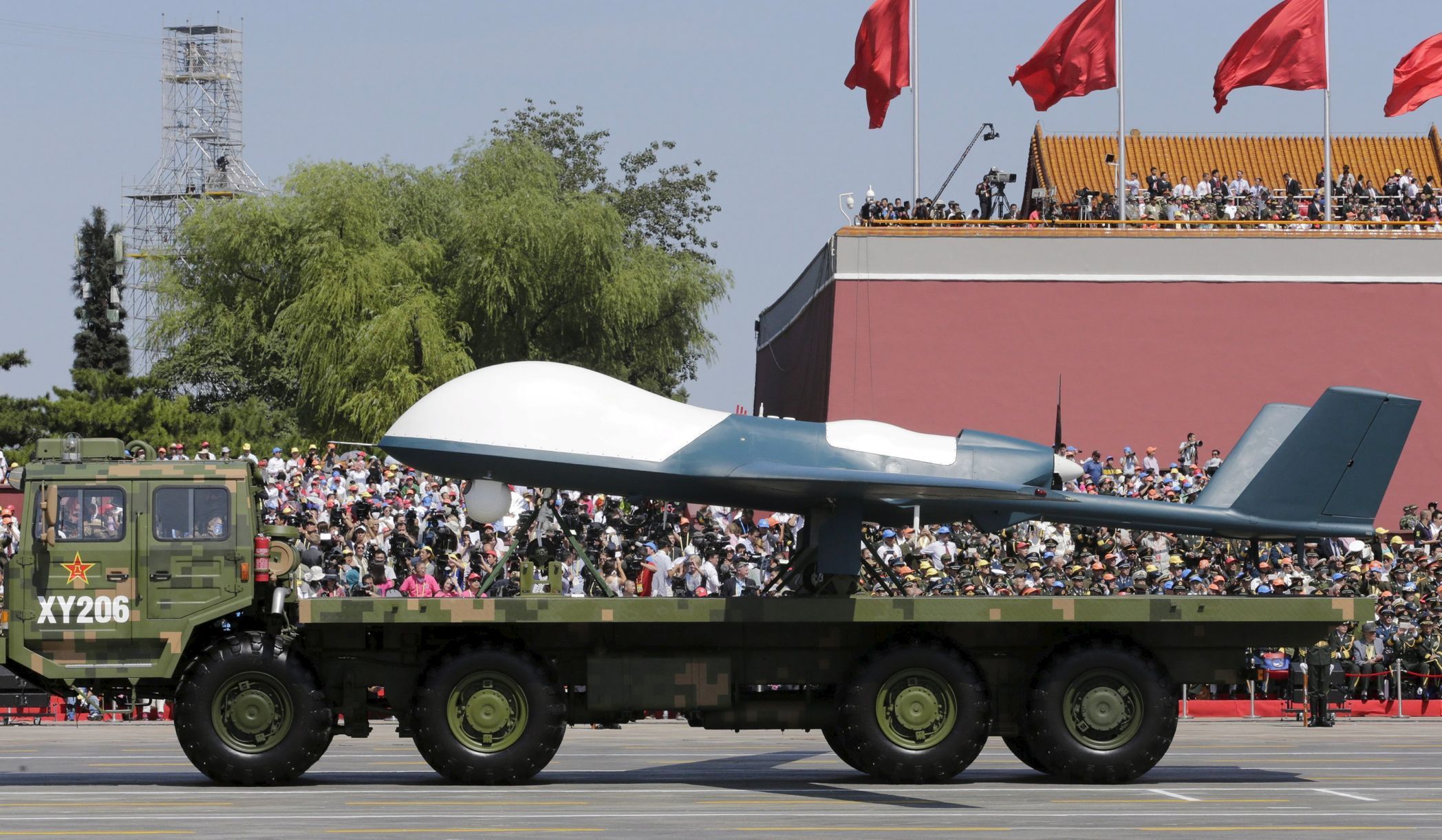Vojenská přehlídka v Číně.