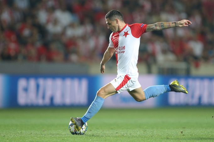 Nicolae Stanciu v zápase 4. předkola LM Slavia - Kluž