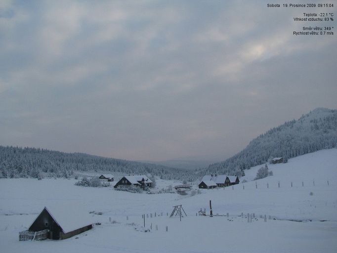 Nejnižší ranní teplota vzduchu byla naměřena na Jizerce: -23 °C