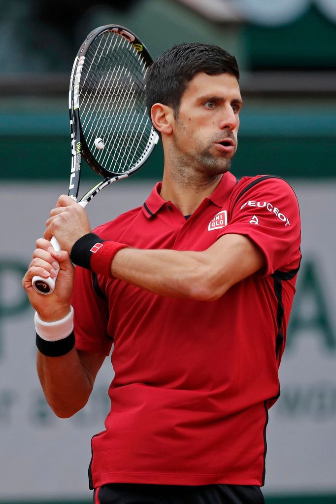 Novak Djokovič ve čtvrtfinále French Open 2016.