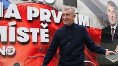Spokojený předseda ANO Andrej Babiš na jedné z mnoha a mnoha letošních předvolebních akcích
