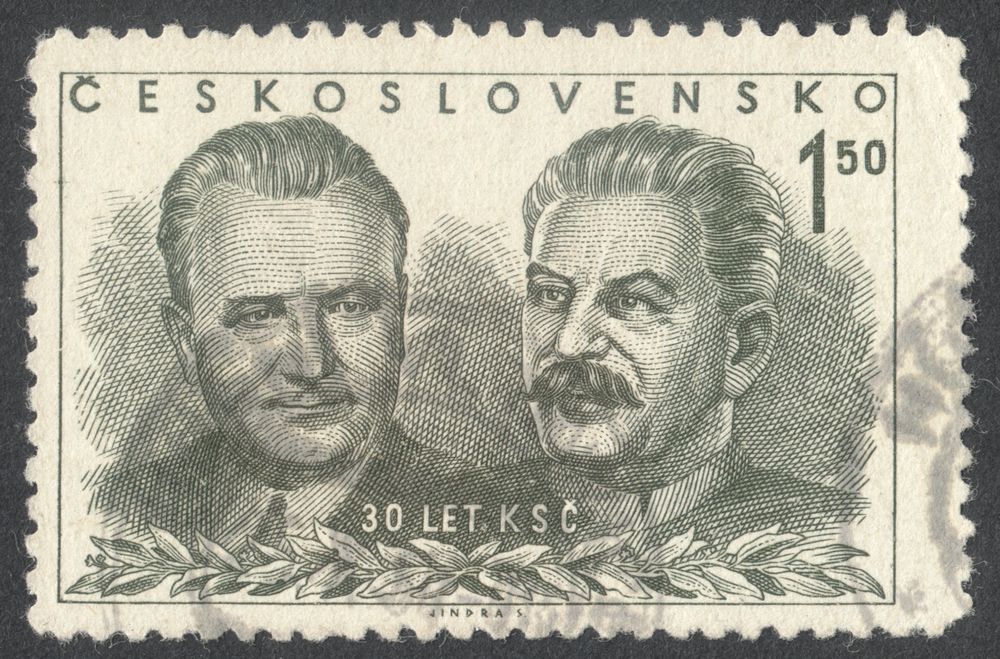 Stalin Gottwald Československo poštovní známka 1951