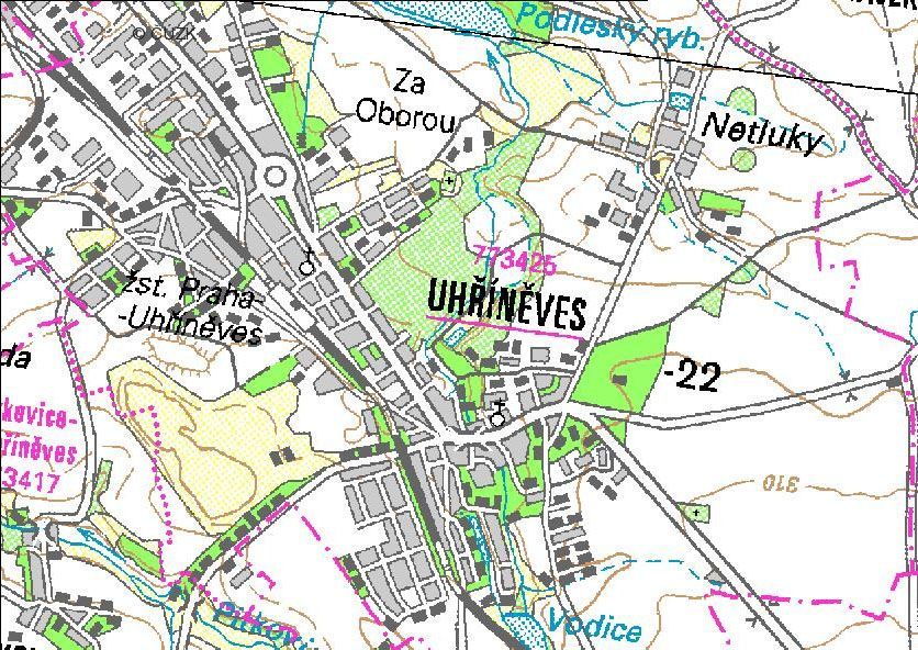 Pozemky v katastru obce Uhříněves