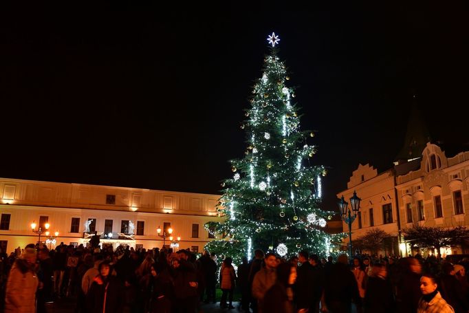 Vánoční stromky, česká města, 2022