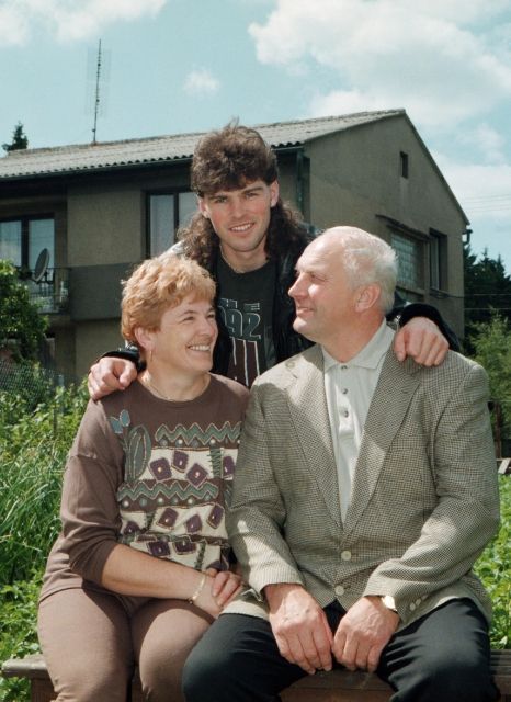 Jaromír Jágr s otcem Jaromírem a maminkou Annou