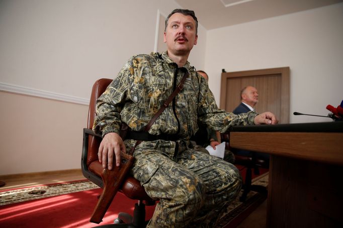 Igor Girkin, zvaný Strelkov, v červenci 2014 v Doněcku.